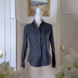 T.M. Lewin Charcoal Button Down Shirt Size 10 Fits M